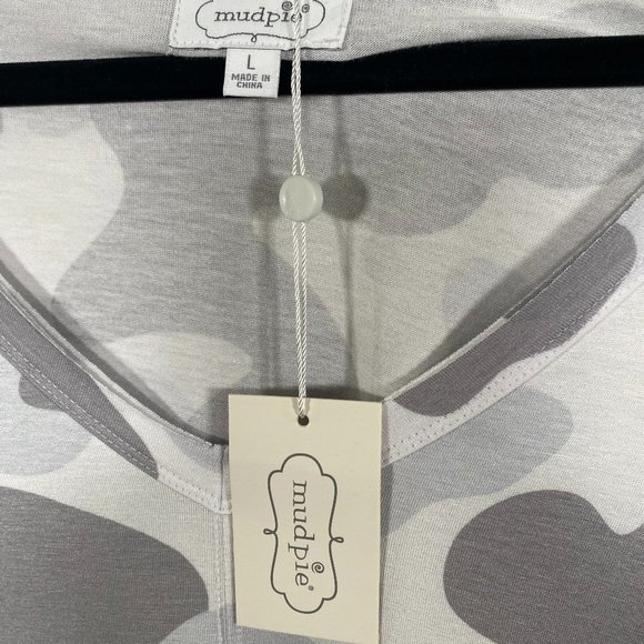 NWT Mudpie Teddy T-Shirt Gray Camo - Picture 3 of 6